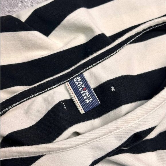 Vintage Jean Paul Gaultier Striped Anchor T-shirt Cropped Women Size L fits M - Picture 8 of 10